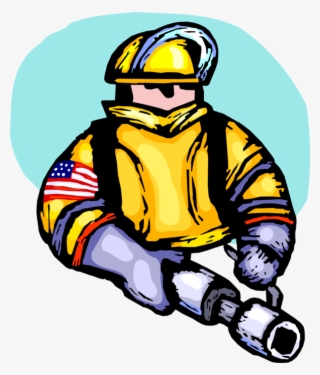 Vector Illustration Of Firefighter Fireman With Fire - Fire #5925003 Vector Illustration Of Firefighter Fireman With Fire - Fire #5925003
