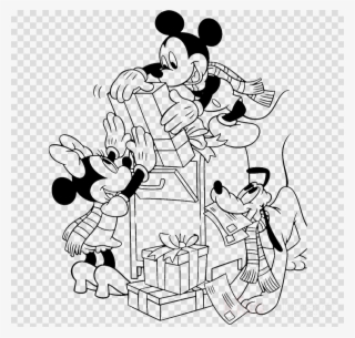 Mickey Mouse And Friends Drawing Christmas Clipart - Mickey Mouse Coloring Pages Disney Christmas #5925312
