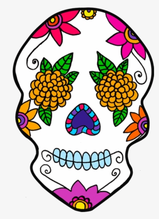 Sugar Skull Clipart Calavera - Sugar Skull With Marigold Eyes #5932759