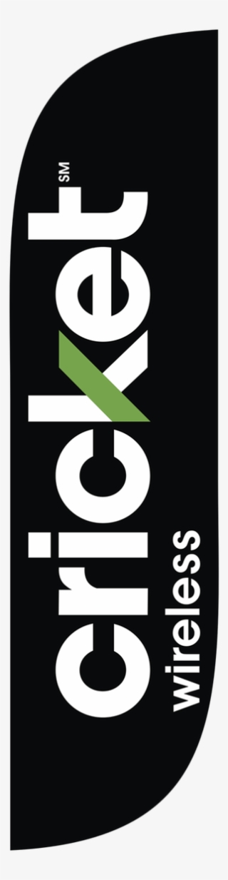 Cricket Wireless Black 5ft Feather Flag With New Logo #5936534