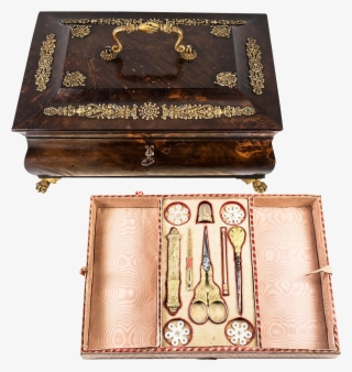 V Rare Napoleon Era French Sewing Box, Chest, 18k Gold - Sewing #5938450