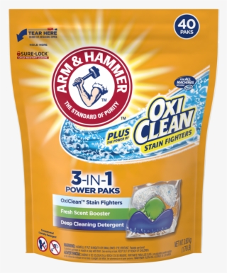 Arm Hammer Fresh Scent Booster Plus Oxiclean 3 In 1 - Arm & Hammer Plus Oxiclean 3-in-1 Power Paks, 40 #5938528