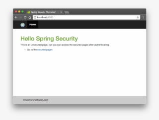 Spring Security Thymeleaf Configuration Example Unsecured - Thymeleaf Login Form #5938804