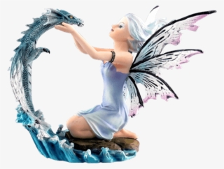 Fairy With Water Dragon Statue #5941342