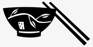 And Chinese Bowl Of Rice Image Illustration - Essstäbchen Clipart #5943801