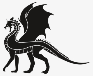 Dragon, Dragoon, Black, No Background, Wings, Tail - Fire Breathing Dragon Black And White Clipart #5947716