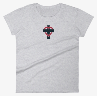 Christian Women's Short Sleeve T-shirt Heart Cross - Womens Christmas Shirt Funny #5947782