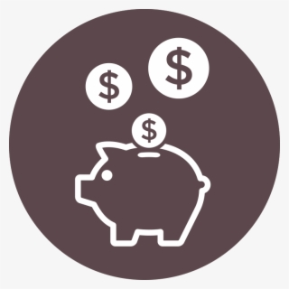 Piggy Bank Icon With Dollar Signs Above It - Saving #5948338