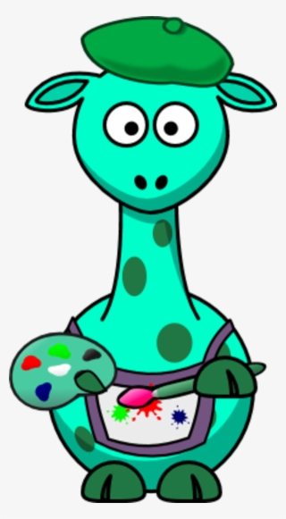 Giraffe As A Painter Artist - Giraffe Cartoon Png Clipart #5948887