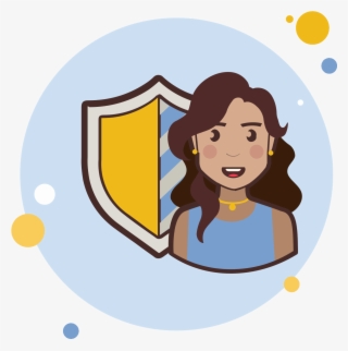 Lady With A Security Shield Icon #5953082