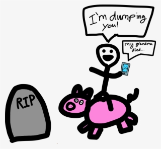 A Poorly Drawn Stick Figure Riding A Pig Over Grandma's - Drawing #5953301