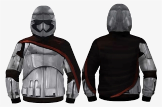 Captain Phasma Armor And Helmet Hoodie - Star Wars Captain Phasma Mens Zip Up Costume Hoodie #5953742