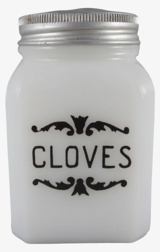 Tipp City Dove Brand Label Milk Glass Black Scroll - Spice #5956452