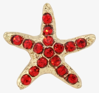 Mini Gold Starfish & Red Diamonds Diy - Pendant #5957006