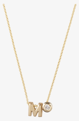 Capital Necklace 1 Letter And 1 Diamond - Just Franky 14k Gouden Ketting Lengte 44 Cm Goud #5960499