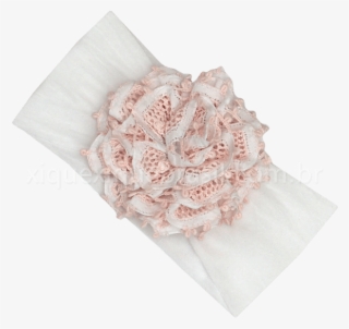 Tiara Faixa De Cabeça Renda Renascença Flor Rosa Pêssego - White #5963271