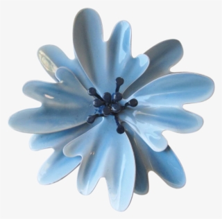 Blue Flower Pin Vintage 1960s Metal Hippie Flower Power - Gerbera #5964095
