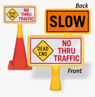 Dead End No Thru Traffic Coneboss Sign - Sign For Glass Doors Door Swings Out Visible From Both #5964857