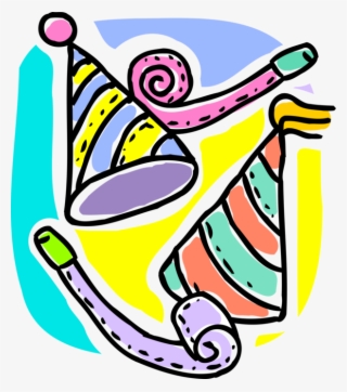 Vector Illustration Of Celebration Party Hats And Noisemaker - Clip Art #5966412