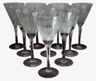 Mid Century Starburst Cut Crystal Champagne Flutes #5966745