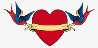 Sparrow Sparrows Hearttattoo Sparrowtattoo Lovetattoo - Coeur Tatouage Old School #5967339