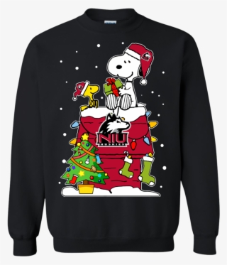Northern Illinois Huskies Ugly Christmas Sweaters Snoopy - Bad Santa Ugly Christmas Sweater #5969301