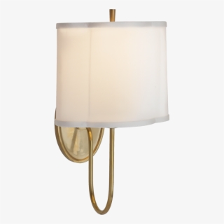 Simple Scallop Wall Sconce In Soft Brass With Si - Lampshade #5971491