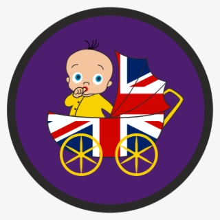Royal Baby With Union Flag Pram On A Purple Background - Thin Blue Line Uk #5973645