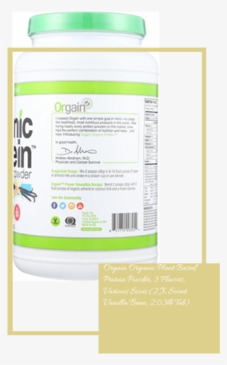 Orgain Organic Plant Based Protein Powder, 3 Flavors, #5975330 Orgain Organic Plant Based Protein Powder, 3 Flavors, #5975330