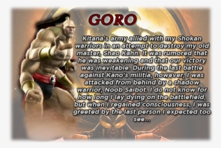 Goro's Bio - Mortal Kombat Deception Characters #5977497