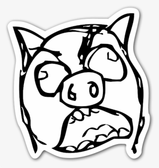 Memes Piggy Rageface Sticker - Angry Pig Memes #5978748
