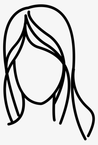 Female With Long Wavy Hair Outline Comments - Png Images White Outline #5981108