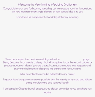 Welcome To Very Inviting Wedding Stationery Congratulations - Document #5986288