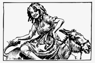 This Free Icons Png Design Of Lady On A Donkey Backwards #5991869