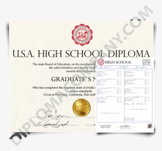 Fake Usa High School Diploma And Transcripts - Us High School Certificate #5992121
