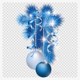 Christmas Decors Blue Png Clipart Santa Claus Christmas - Blue Christmas Decorations Png #5992396
