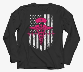 Nurse Flag Pink Symbol - Fitness Is My Lifestyle - Long Sleeve Black 3xl #5994818