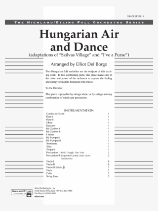 Hungarian Air And Dance Thumbnail - Hungarian Air And Dance (sheet Music) #5997318
