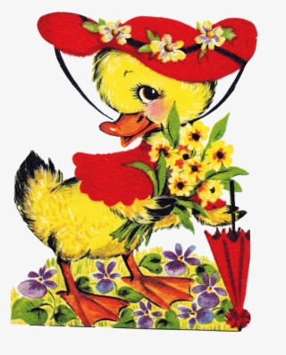 Duck With Red Hat And Umbrella - Clip Art #5998823 Duck With Red Hat And Umbrella - Clip Art #5998823