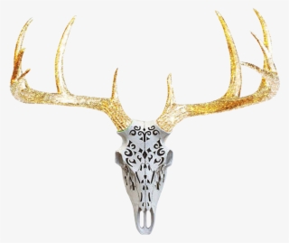 Banner Download Wall Charmers White Gold Glitter Taxidermy - Decorative Deer Skull #5998876