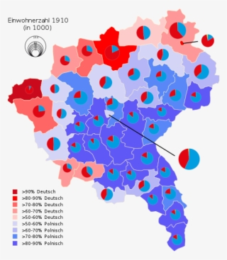 Percentage Of Polish And German Native Speakers In - Province Of Posen Ethnic Map #5998981