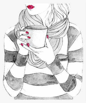 Drawings Art Is Just Refreshing - Dibujos De Mujer Tomando Cafe #60614