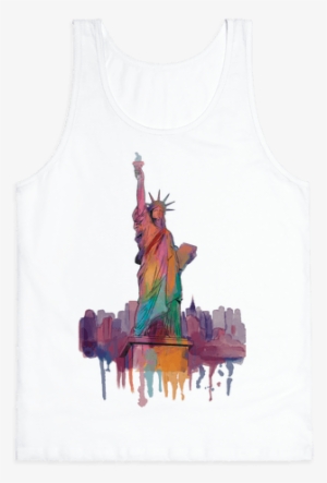 Statue Of Liberty Watercolor Tank Top - Statue Of Liberty #61124