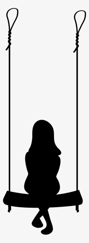 Girl On Swing Silhouette Png #62063