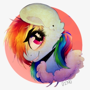 Dino Horse, Bust, Rainbow Dash, Safe, Simple Background, #63248