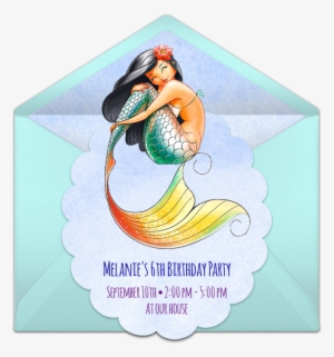 Watercolor Mermaid Online Invitation - Mermaid #64798