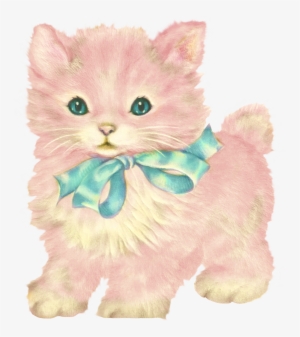 Kitschy Kitty Cat Clip Art With Little Dear Prints - Kitsch Kitten Clipart #65268