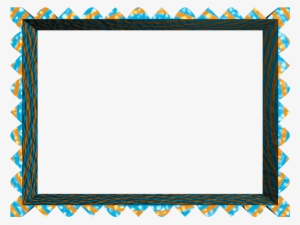 Blue Orange Fancy Loop Cut Rectangular Powerpoint Border - Borders Blue And Orange #65767