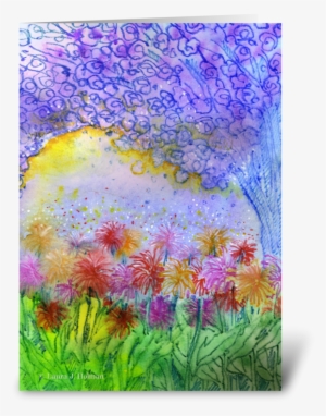 Happy Easter Whimsical Garden Greeting Card - Grass #66003