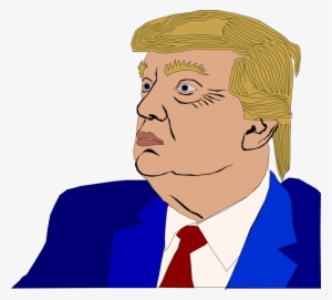 Donald Trump Clip Art Crazy Caricature Cartoon Line - Trump Clipart #66386
